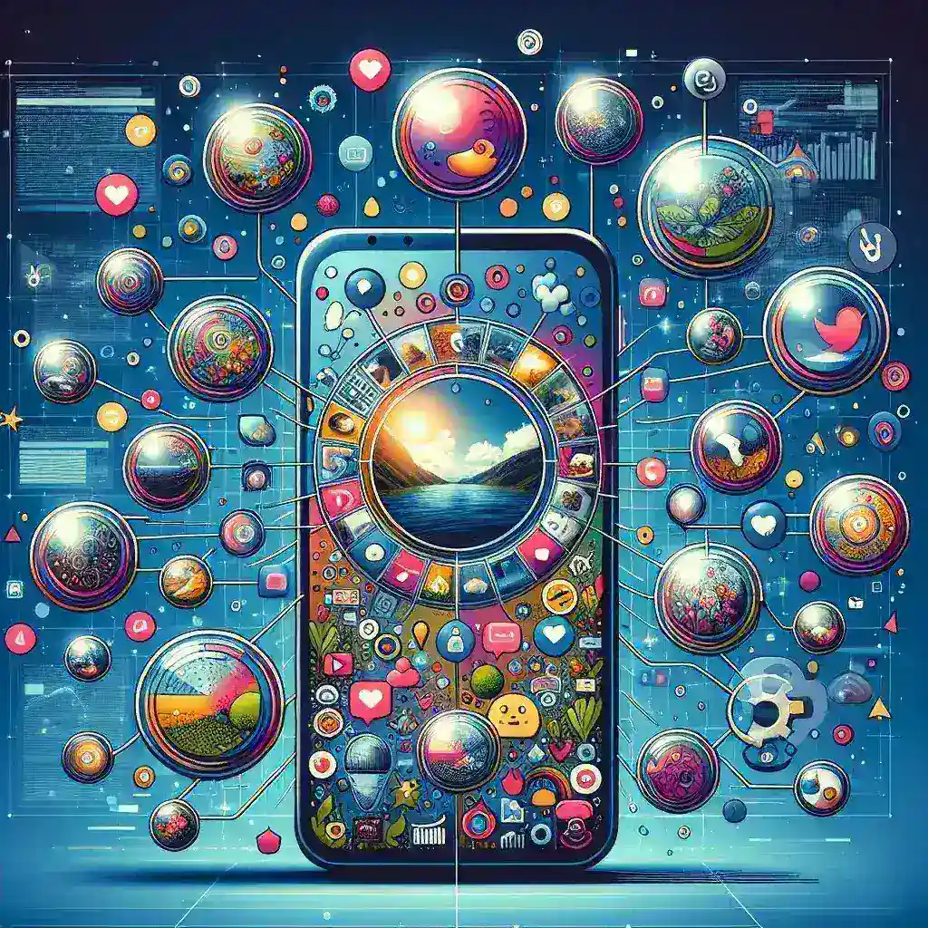 "Visualizador de Stories do Instagram 2024: Interface do aplicativo mostrando uma seleção de stories em dispositivos móveis, ideal para usuários que desejam explorar e analisar conteúdo efêmero no Instagram."