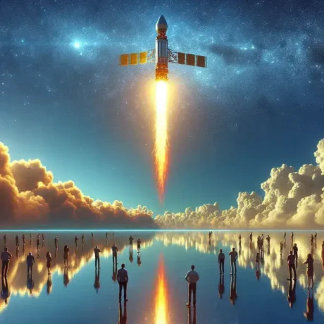 "Rocket Lab realiza lançamento bem-sucedido de microssatélites científicos, destacando a empresa e seu foguete Electron em ação no espaço."