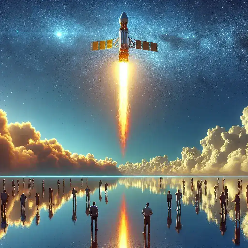 "Rocket Lab realiza lançamento bem-sucedido de microssatélites científicos, destacando a empresa e seu foguete Electron em ação no espaço."