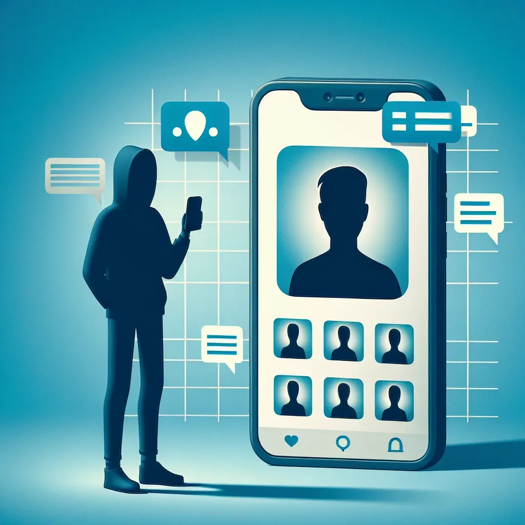 "Pessoa usando um smartphone para visualizar Stories do Instagram anonimamente, simbolizando dicas e truques para assistir conteúdos do Instagram sem revelar identidade. Guia completo sobre Instagram Story Viewer."