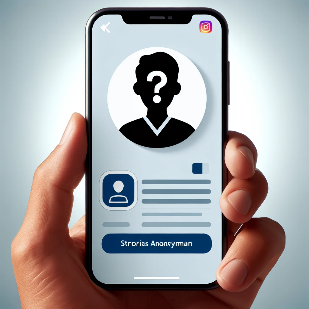 "Pessoa visualizando histórias do Instagram anonimamente em um smartphone com a tela exibindo o aplicativo Instagram, simbolizando dicas e truques para usuários que querem explorar histórias sem ser identificados."