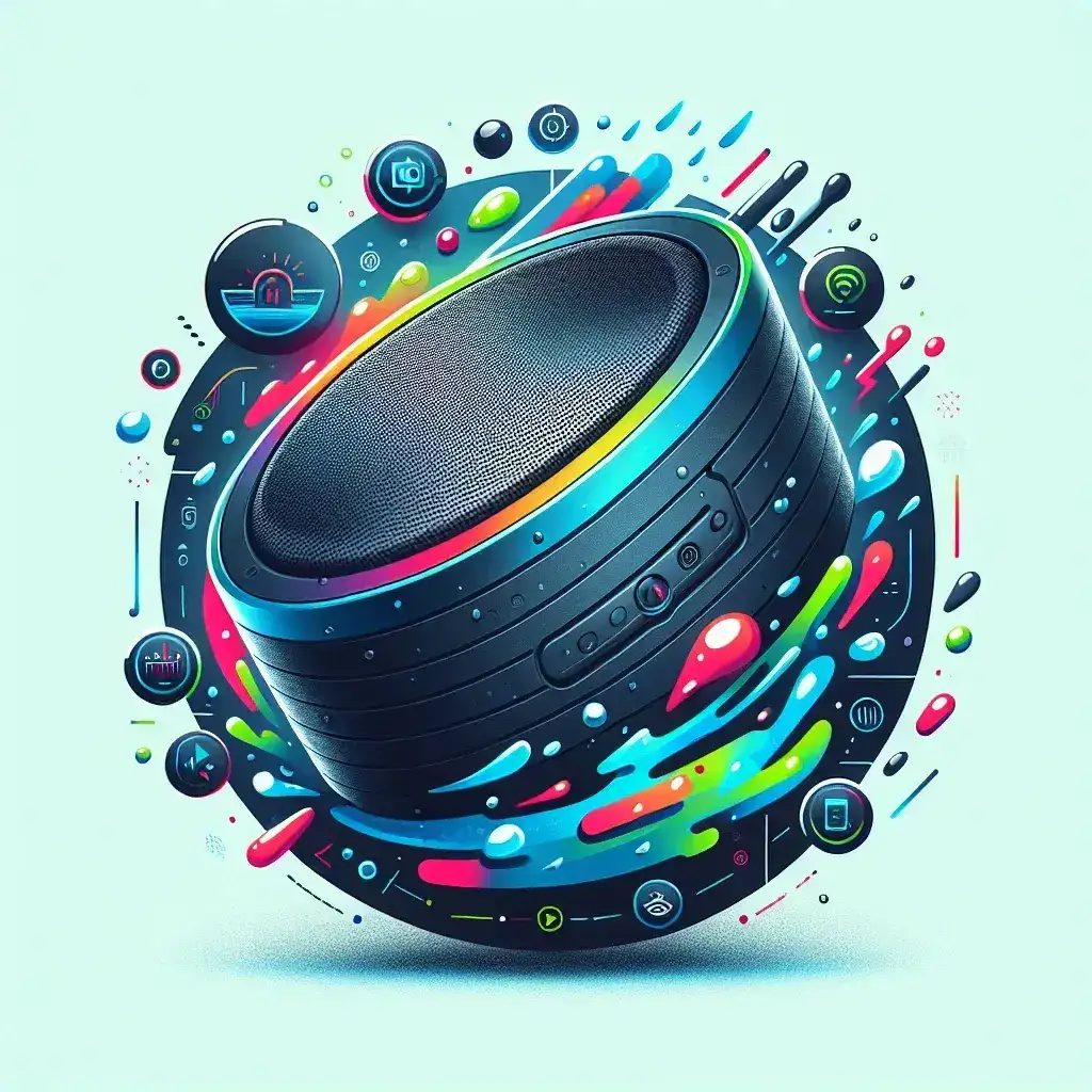 "Caixa de som portátil à prova d'água da Bose, destacando seu design moderno e resistente, perfeita para ouvir música em qualquer lugar, ilustrando a revolução sonora apresentada no artigo."